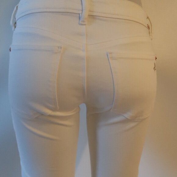 Womens DL1961 "Angel" Mid-Rise Skinny Ankle White Eyelet Jeans 28 - Picture 8 of 11